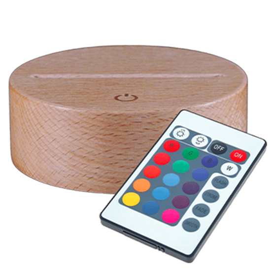 Runder Touch-Sockel aus Massivholz 7 Farben (23€)