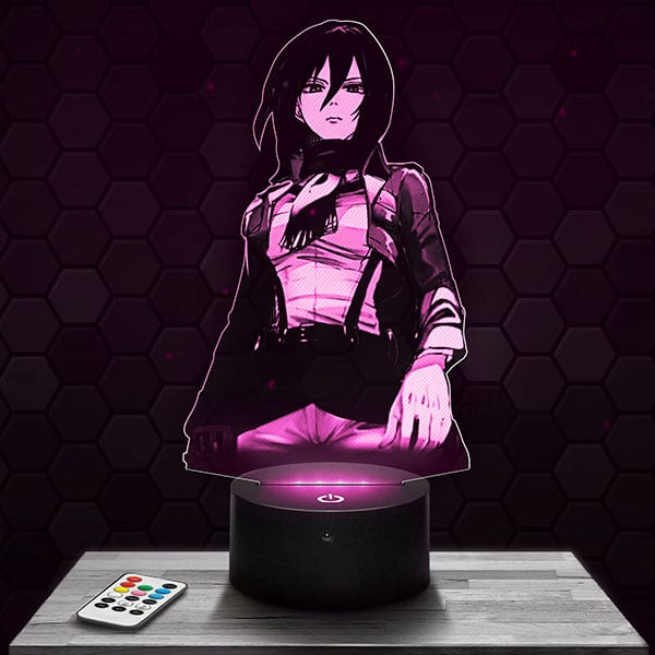 lampe-3d-attaque-des-titans-mickasa-ackerman Lampe 3D L'attaque des Titans - Mikasa Ackerman avec socle au choix !