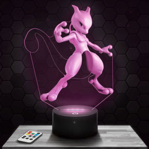 Lampe 3D Mewtwo Pokémon avec socle au choix !