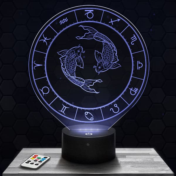 lampe-3d-signe-astrologique-poissons Lampe 3D Signe Astrologique - Poissons avec socle au choix !