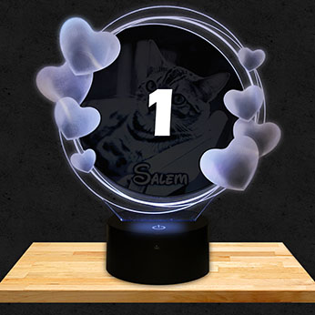 Lampe Personalisiert Rund Herzen